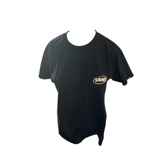 Vans T-Shirt Unisex w/ Logo Original Off The Wall Crew Neck Sz S Cotton Black - Picture 1 of 6